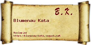 Blumenau Kata névjegykártya
